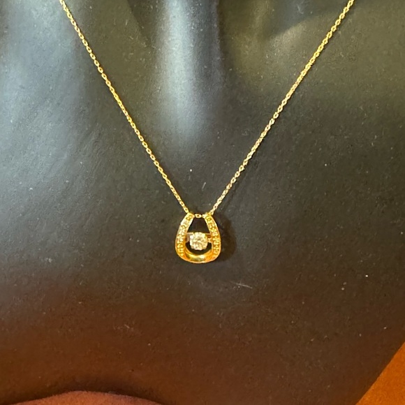 Necklace 18k Japan Gold with dancing solitaire diamond - Picture 2 of 7